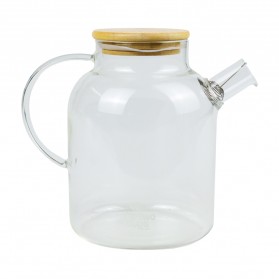 One Two Cups Teko Pitcher Teh Chinese Teapot Maker Borosilicate Glass 1.6 L - BR-384 - Transparent