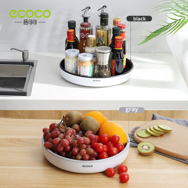 Gambar produk Ecoco Rak Botol Tempat Bumbu Dapur Kitchen Storage Model Putar Size Large - E2022