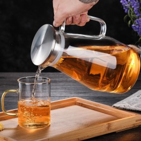 One Two Cups Teko Pitcher Teh Chinese Teapot Maker Borosilicate Glass 1.6L - SL330 - Transparent - 5
