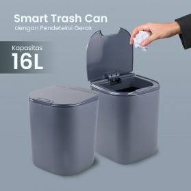 KIMD Tempat Sampah Smart Trash Can Motion Sensor Dustbin 16L - L1 - Black