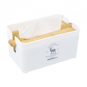 TaffHOME Kotak Tisu Kayu Minimalis Tissue Box - TS001 - White - 1