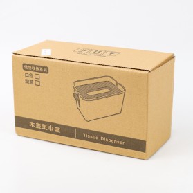 TaffHOME Kotak Tisu Kayu Minimalis Tissue Box - TS001 - White - 8