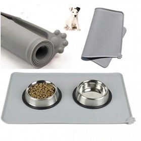 Hachikitty Matras Tempat Makan Hewan Peliharaan Kucing Anjing Pet Food Mat - CFB34 - Gray
