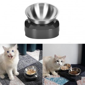 OMEKA Tempat Makan Hewan Peliharaan Kucing Anjing Feeding Dishes Single Bowl Stainless Steel - ORM10 - Silver