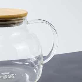 One Two Cups Teko Pitcher Teh Chinese Teapot Maker Borosilicate Glass 1L - BR-384 - Transparent - 5