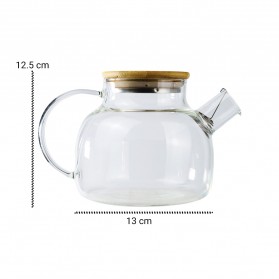 One Two Cups Teko Pitcher Teh Chinese Teapot Maker Borosilicate Glass 1L - BR-384 - Transparent - 8