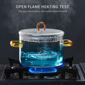 One Two Cups Panci Masak Kaca Borosilicate Glass Cooking Pot 15cm - KC008 - Blue