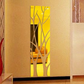 SOLEDI Sticker Cermin Dekorasi Dinding 3D Tree Mirror Acrylic 100 x 28cm - SL100 - Silver - 4