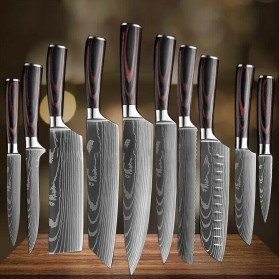 Xituo Set Pisau Dapur Kitchen Knife Damascus Pattern Stainless Steel 6 PCS - DL6 - Silver - 2
