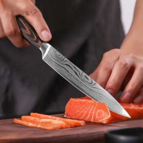 Xituo Set Pisau Dapur Kitchen Knife Damascus Pattern Stainless Steel 5 PCS - DL5 - Silver - 6