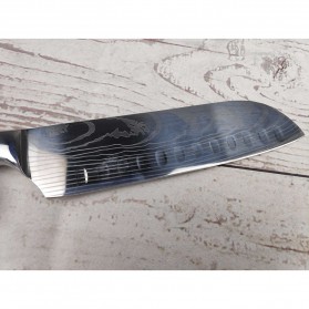 Xituo Set Pisau Dapur Kitchen Knife Damascus Pattern Stainless Steel 3 PCS - DL3 - Silver - 4