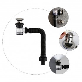 LOWESW Saringan Lubang Bak Cuci Piring Sink Strainer Filter Anti Bau with Pipe  - DS380 - Black - 3