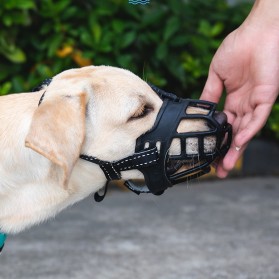 GOLDENPANDA Pet Dog Muzzle Training Moncong Anjing Silicone Size 1 - GKZ16 - Black