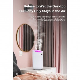 HEAOYE Air Humidifier Aromatherapy Oil Diffuser Double Spray 3L - X12 - White - 9