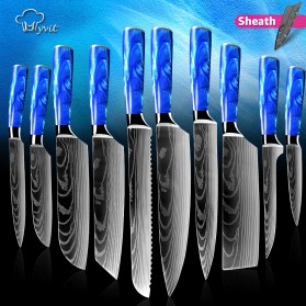 MYVIT Pisau Dapur Kitchen Damascus Pattern Slicing Knife 8 Inch - LFG56 - Blue - 2