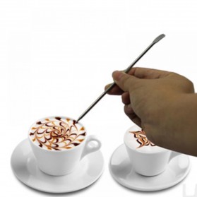 LINSBAYWU Pen Dekorasi Kopi Barista Motta Latte Art Espresso - F3F27 - Silver - 6