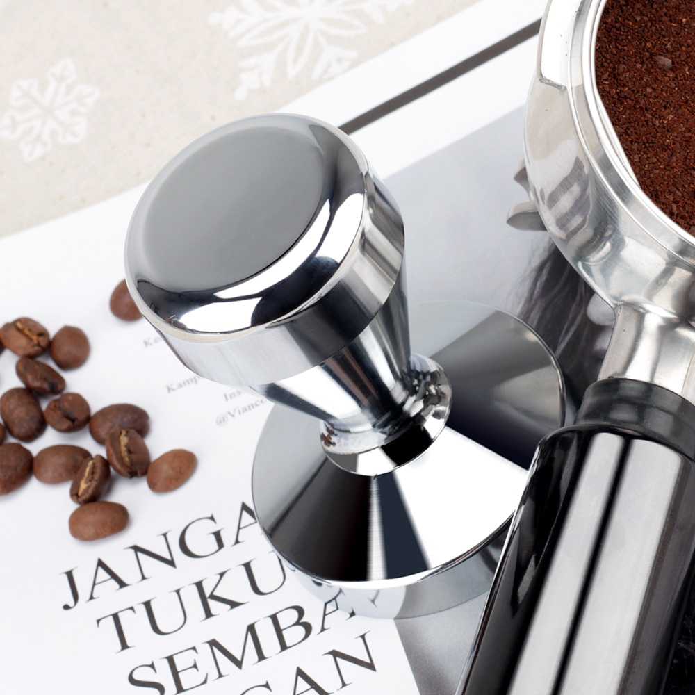 Gambar produk One Two Cups Tamper Kopi Espresso Flat Stainless Steel Chrome Plated 51mm - SS51