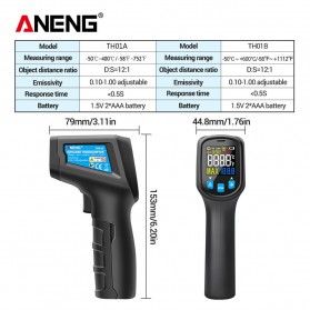 ANENG Thermometer Infrared IR Digital Non Contact - TH01A - Black - 10