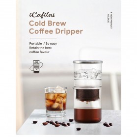 iCafilas Cold Brew Coffee Maker Portable Ice Dripper Coffee Pot 300ml - M224 - Transparent
