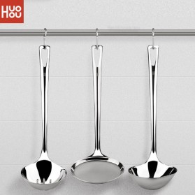 Sendok & Garpu - Huohou Sendok Kuah Sup 3 in 1 Hotpot Oil Water Soup Separation Spoon Set - HU0055 - Silver