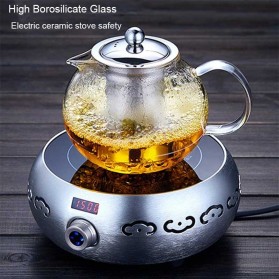 BORREY Teko Pitcher Teh Chinese Teapot Maker Borosilicate Glass 1300ml - Y-003 - Transparent - 3