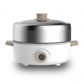 Panci Set & Wajan - Ankale Panci Listrik Hot Pot Electric Multi Cooker Non-stick Double Layer 3L - AJL-JG301F - White