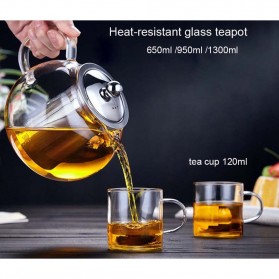 BORREY Teko Pitcher Teh Chinese Teapot Maker Borosilicate Glass 950ml - BR-352 - Transparent - 6