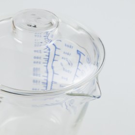 DROHOEY Gelas Teko Susu Kopi Milk Jug Latte Art Borosilicate Glass Pitcher Knob Lid 500ml - ZM0081 - Transparent - 3