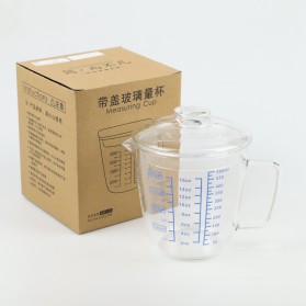 DROHOEY Gelas Teko Susu Kopi Milk Jug Latte Art Borosilicate Glass Pitcher Knob Lid 500ml - ZM0081 - Transparent - 9