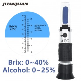 JUANJUAN Alcohol Sugar Wine Concentration Refractometer Densitometer Brix ATC - AD7 - Black