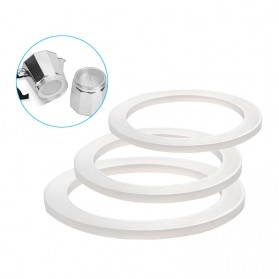 Jayce Silicone Seal Ring Flexible Gasket Replacement Size 6 Cup for Moka Pot Espresso - Z20-1 - White