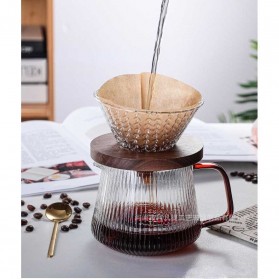 OHFIN Teko Kopi Coffee Maker Pot V60 Drip Kettle Glass 300ml - SPA865 - Transparent