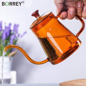BORREY Teko Pitcher Teh Gooseneck Chinese Teapot Borosilicate Glass 600ml - BRO-045 - Blue - 3