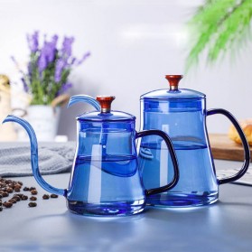 BORREY Teko Pitcher Teh Gooseneck Chinese Teapot Borosilicate Glass 600ml - BRO-045 - Blue - 4