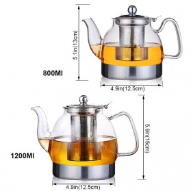 YOMEEI Teko Pitcher Teh Chinese Teapot Maker 800ml - TP-760 - Transparent - 11