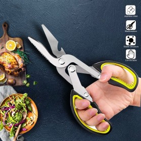 ANGITS Gunting Daging Dapur Multifungsi Kitchen Meat Scissors - MY001 - Silver