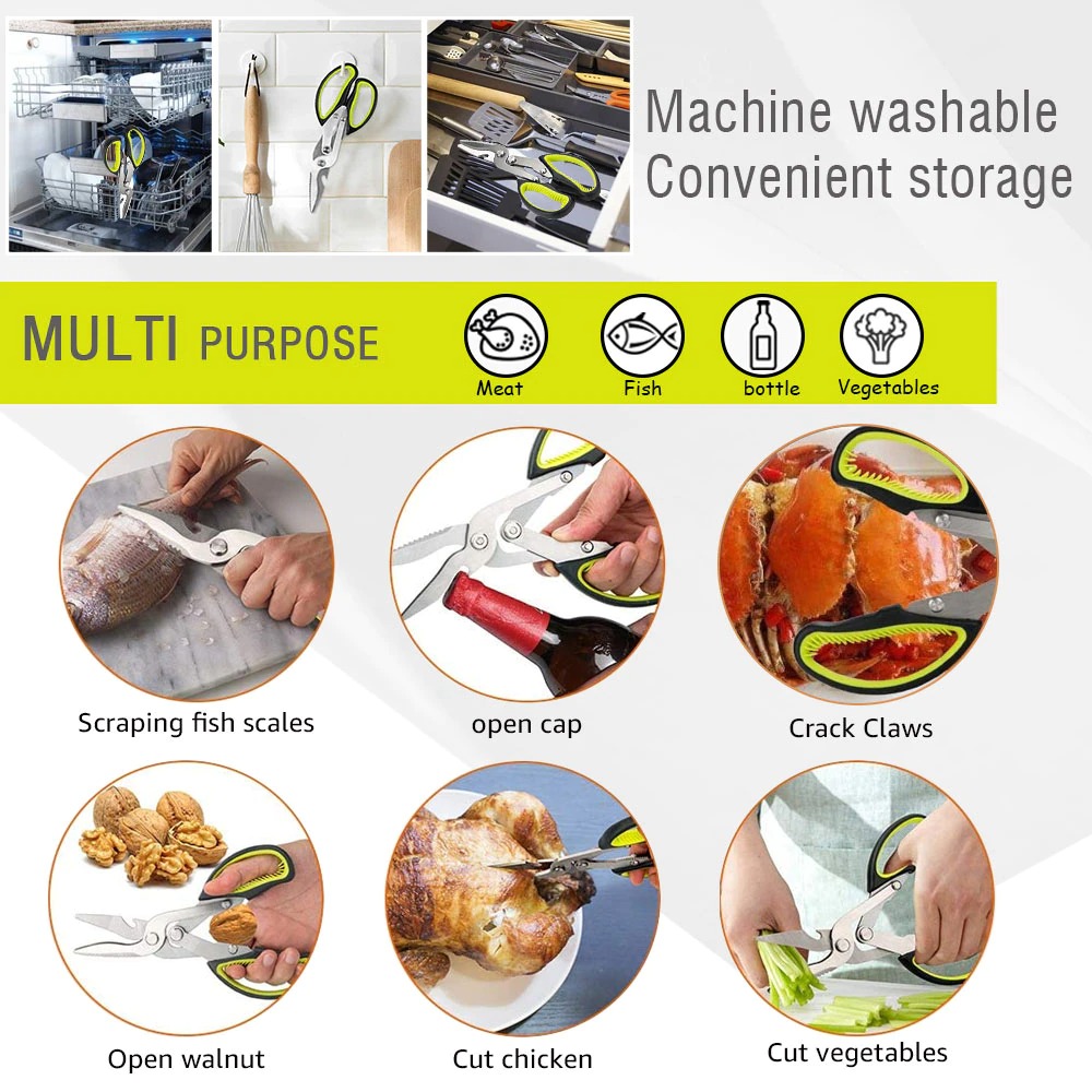 Gambar produk ANGITS Gunting Daging Dapur Multifungsi Kitchen Meat Scissors - MY001