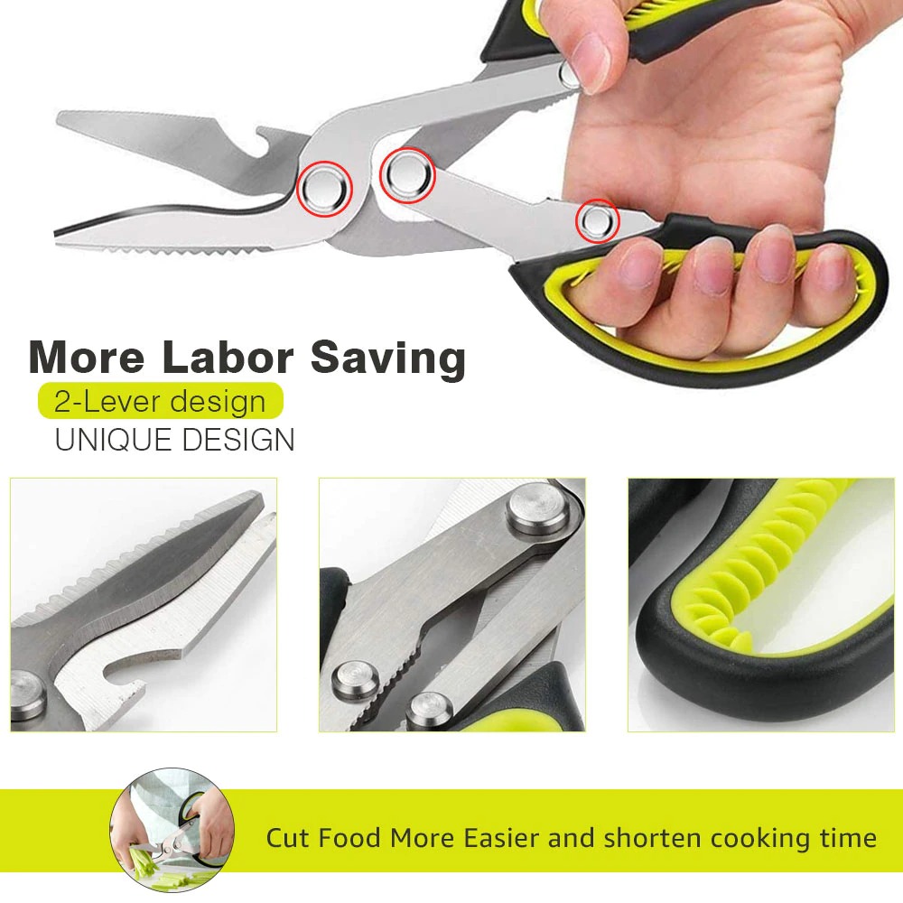 Gambar produk ANGITS Gunting Daging Dapur Multifungsi Kitchen Meat Scissors - MY001
