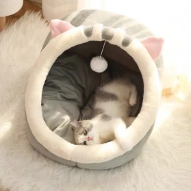 Hachikitty Keranjang Tidur Hewan Peliharaan Kucing Cat House Tent Size M - HTC01 - Gray - 3