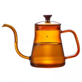 BORREY Teko Pitcher Teh Gooseneck Chinese Teapot Borosilicate Glass 350ml - BRO-045 - Yellow