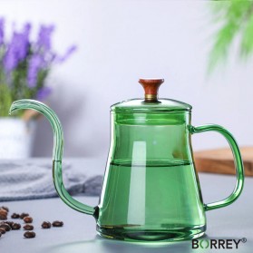 BORREY Teko Pitcher Teh Gooseneck Chinese Teapot Borosilicate Glass 350ml - BRO-045 - Green