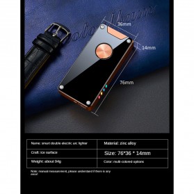 PERSONALTREND Korek Api Elektrik Pulse Plasma Cross Double Arc Lighter - WD873 - Black - 6