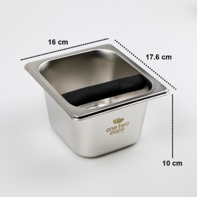 One Two Cups Wadah Kopi Espresso Knock Box Waste Container 17cm - KB3 - Silver - 9