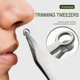 Isfriday Pinset Pangkas Bulu Hidung Nose Hair Tweezer Bulu Halus Stainless Steel - FS125 - Silver