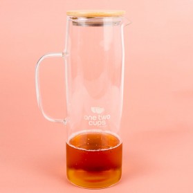 One Two Cups Teko Pitcher Teh Kopi Jus Borosilicate Glass 1380ml - YS-6337 - Transparent