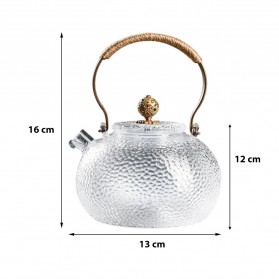 HKEPS Teko Pitcher Teh Chinese Teapot Maker Borosilicate Glass 700ml - BR-8424 - Transparent - 7