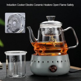 BORREY Teko Pitcher Teh Chinese Teapot Maker Borosilicate Glass 1200ml - Y-007 - Transparent - 6