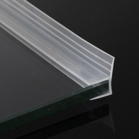 Alloet Lis Sela Pintu Silicone Rubber Door Sealing Strip Bottom Seal Waterproof Type F 6MMx1M - TP40 - Transparent - 4