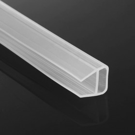 Alloet Lis Sela Pintu Silicone Rubber Door Sealing Strip Bottom Seal Waterproof Type H 8MMx1M - TP40 - Transparent - 3