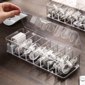 BNBS Kotak Kabel Organizer Cable Storage Box 8 Slot with Cover - BN-2046 - White
